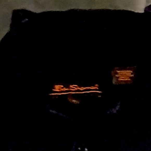 Vintage Ben Sherman Polo Blue White & Gray Stripe Men L Heavy Knitted Like New - Picture 2 of 3